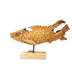 Dekoracja Ozdoba drewniana ryba na podstawie XL 30x48cm